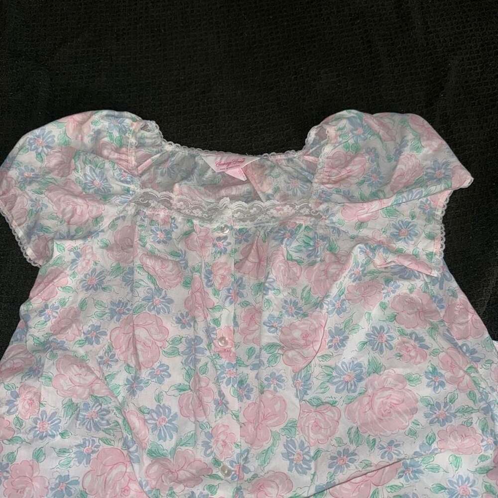 Carriage Court Vintage Floral Lace Nightgown Misses M 12-14
